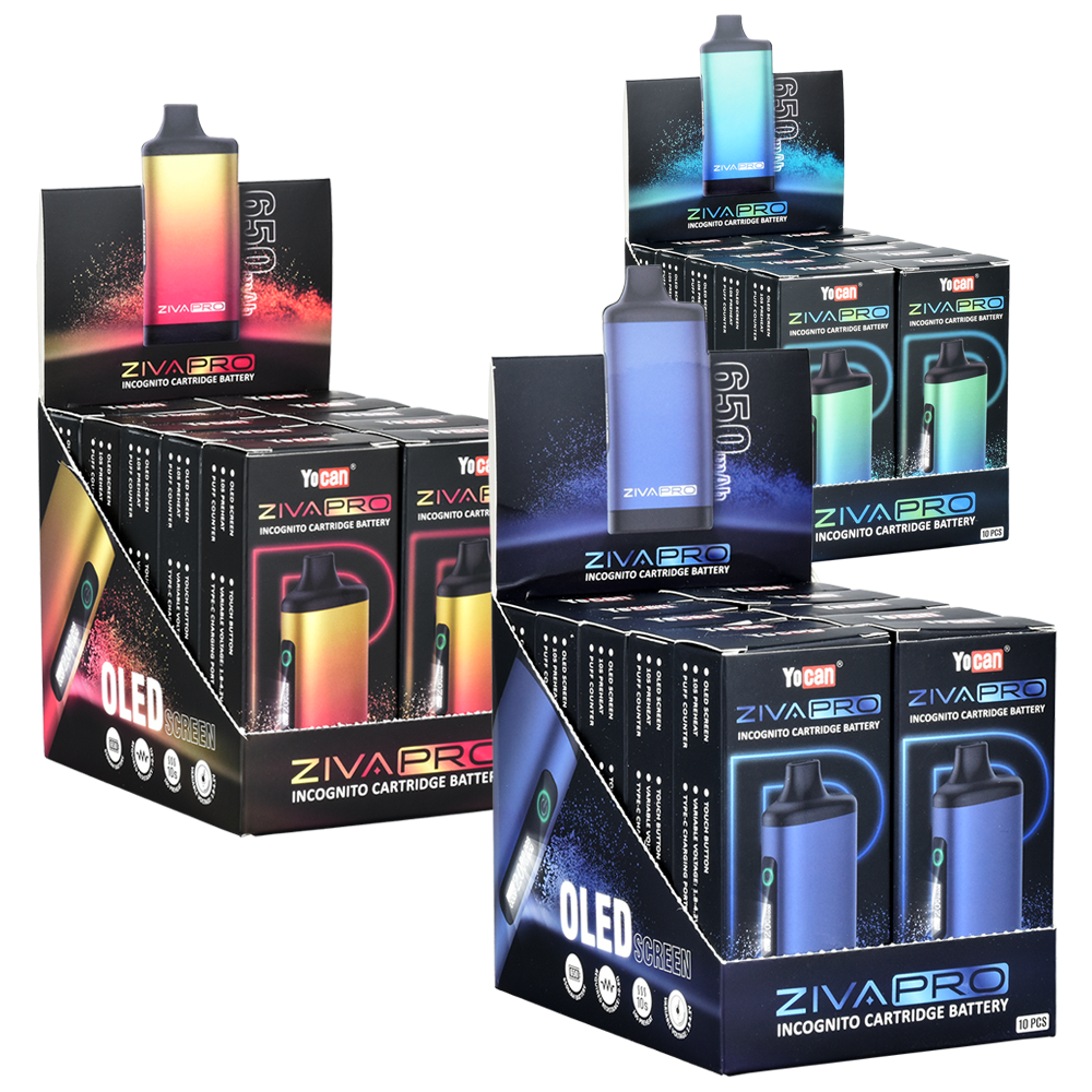 Yocan Ziva Pro Variable Voltage Auto-Draw 510 Cart Vape | 650mAh | 10ct Display